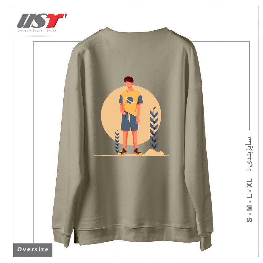 طرح Life Style22 سوییشرت اورسایزرنگ نخودی