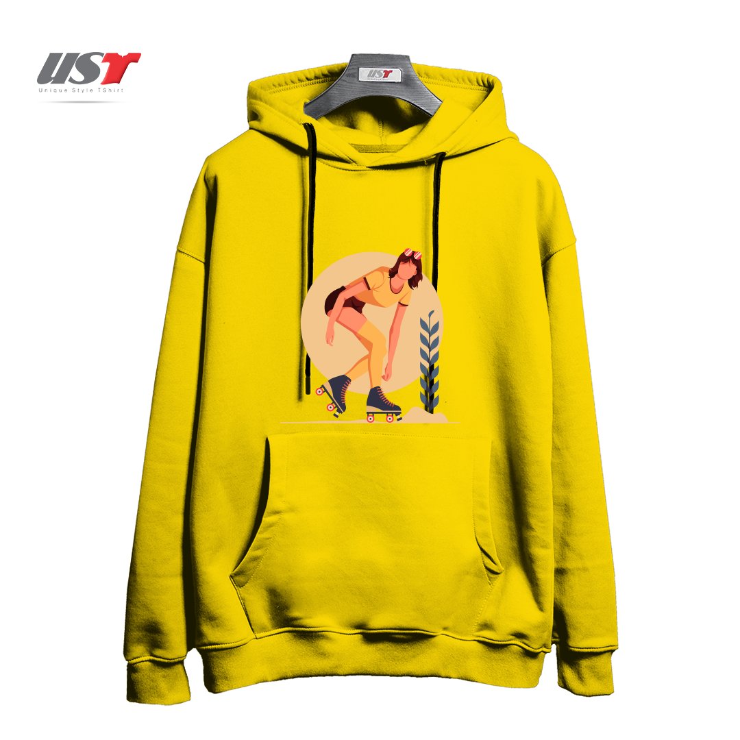 طرح Life Style24 هودی اورسایزرنگ زرد