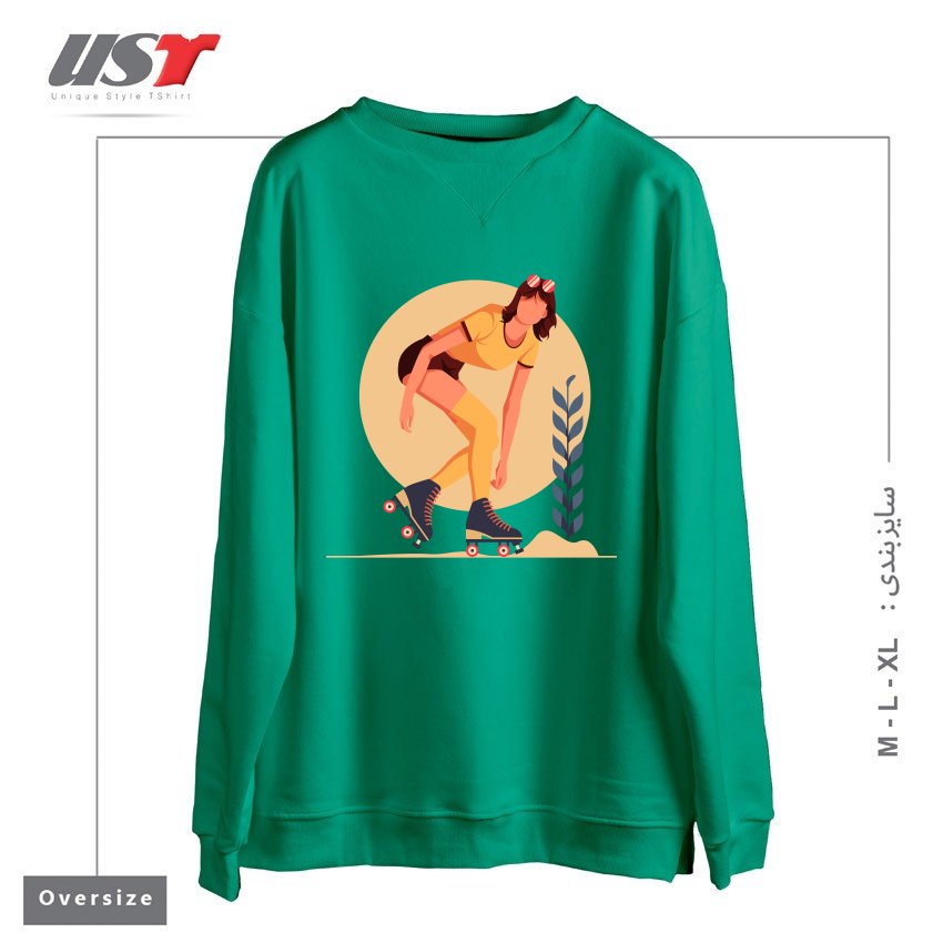 طرح Life Style24 سوییشرت اورسایزرنگ سبز سدری