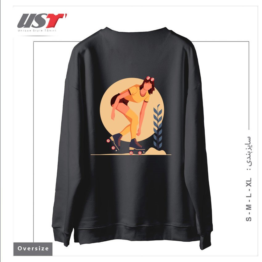 طرح Life Style24 سوییشرت اورسایزرنگ دودی