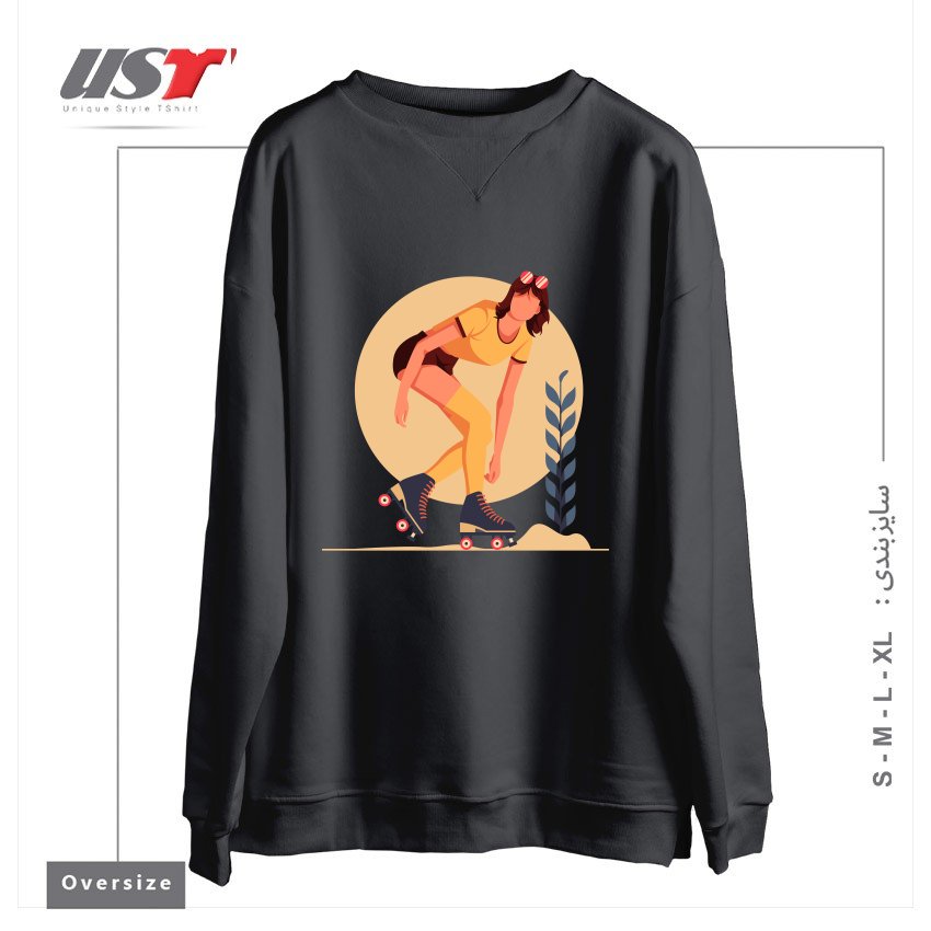 طرح Life Style24 سوییشرت اورسایزرنگ دودی