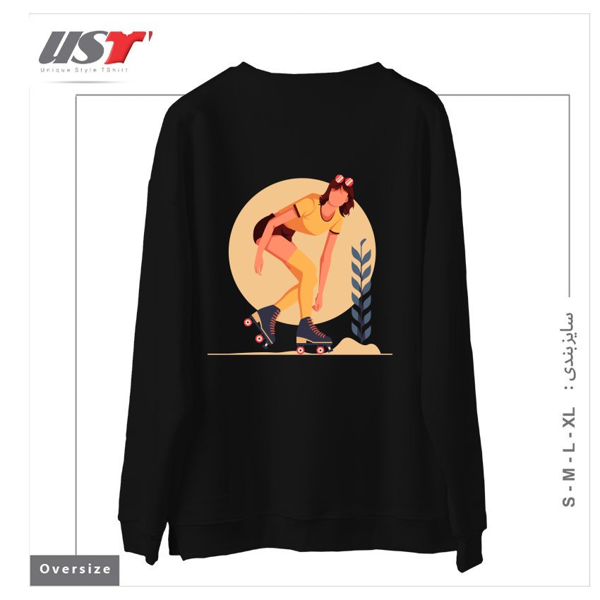 طرح Life Style24 سوییشرت اورسایزرنگ مشکی