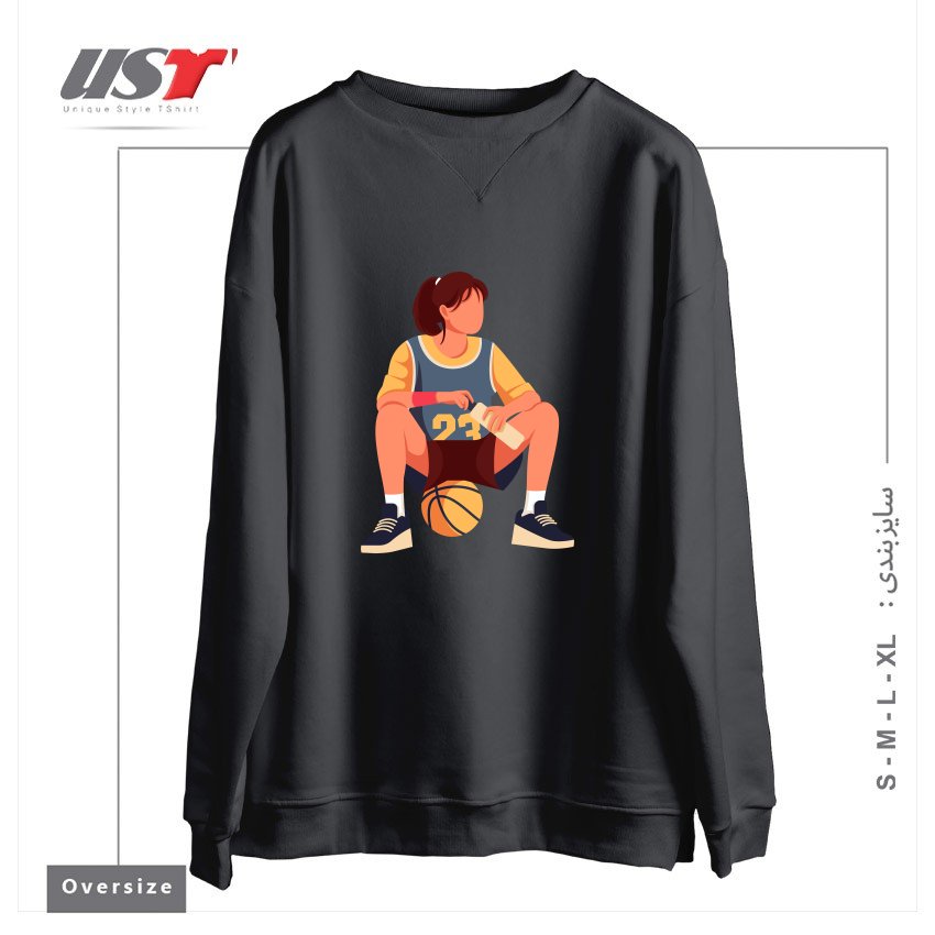 طرح Life Style25 سوییشرت اورسایزرنگ دودی