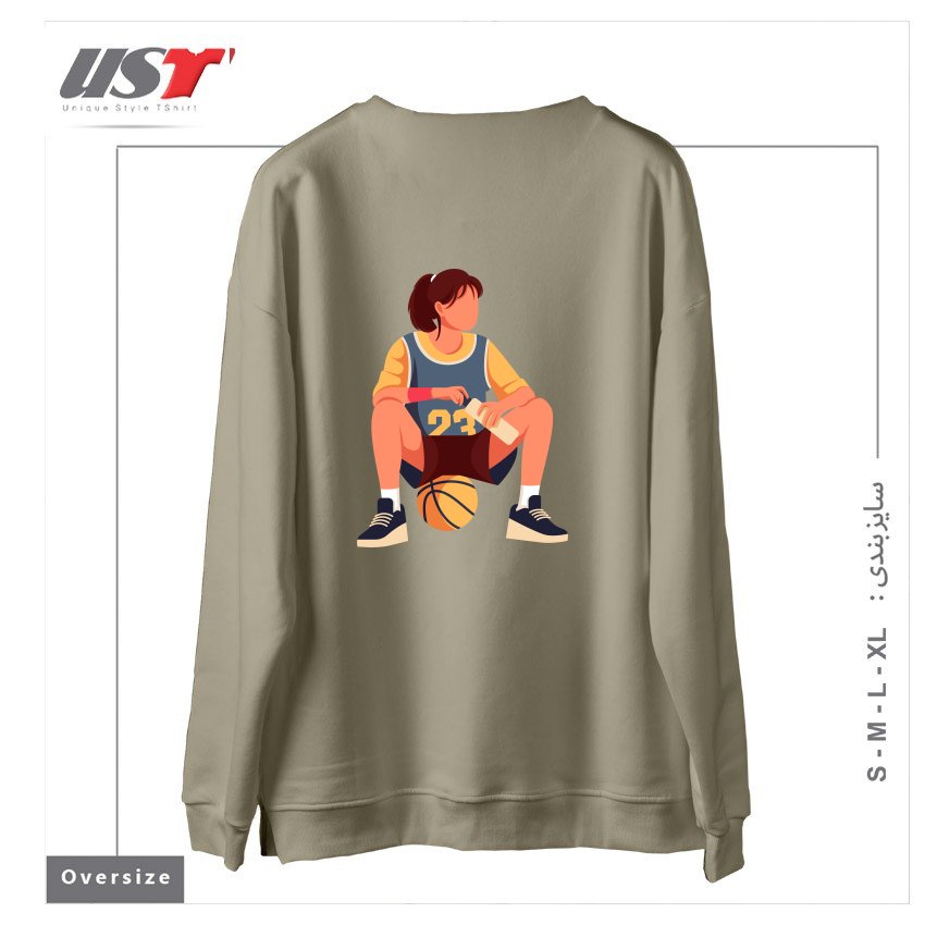 طرح Life Style25 سوییشرت اورسایزرنگ نخودی