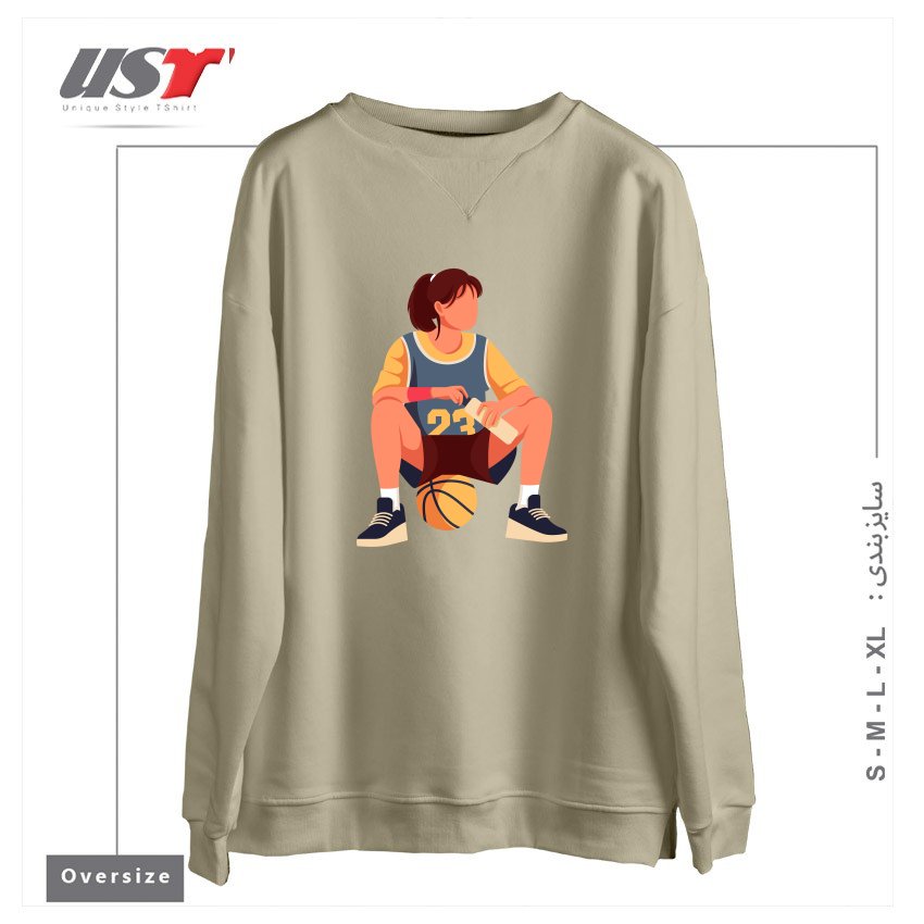 طرح Life Style25 سوییشرت اورسایزرنگ نخودی