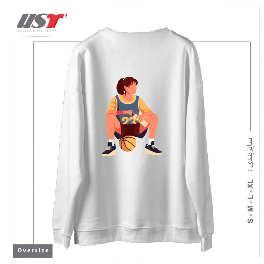 طرح Life Style25 سوییشرت اورسایزرنگ سفید