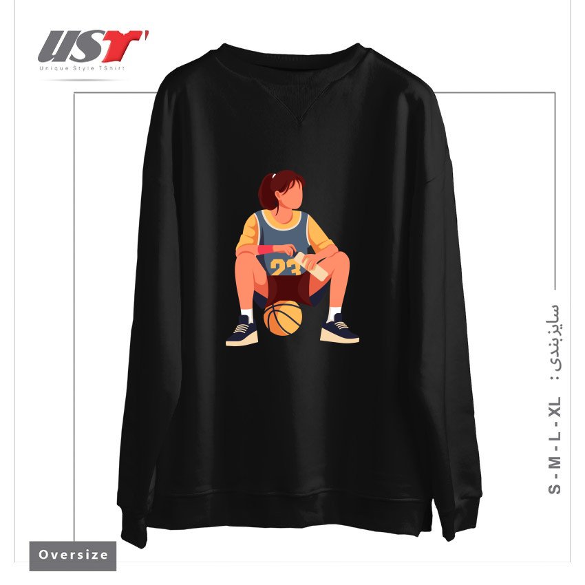 طرح Life Style25 سوییشرت اورسایزرنگ مشکی