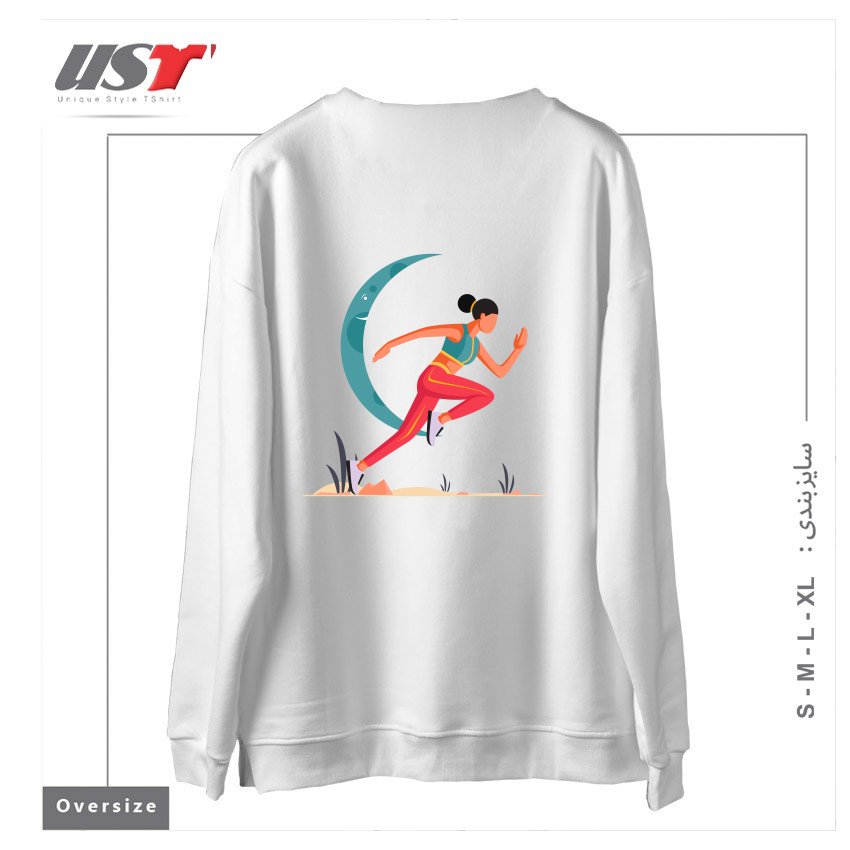 طرح Life Style27 سوییشرت اورسایزرنگ سفید