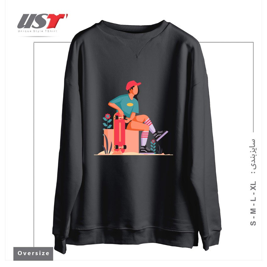 طرح Life Style29 سوییشرت اورسایزرنگ دودی