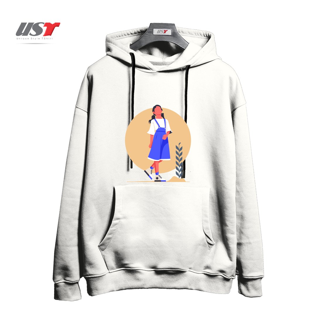 طرح Life Style30 هودی اورسایزرنگ سفید