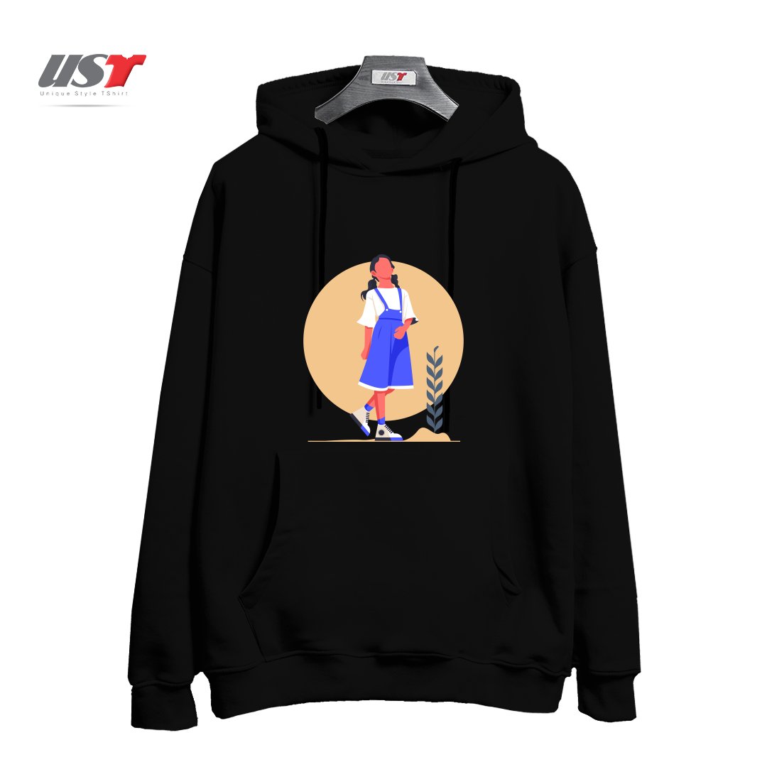 طرح Life Style30 هودی اورسایزرنگ مشکی