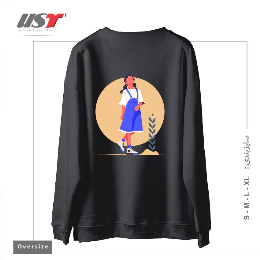 طرح Life Style30 سوییشرت اورسایزرنگ دودی