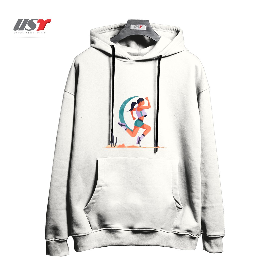 طرح Life Style32 هودی اورسایزرنگ سفید