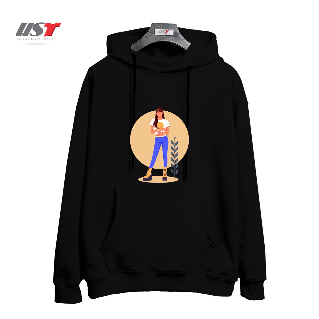 طرح Life Style33 هودی اورسایزرنگ مشکی