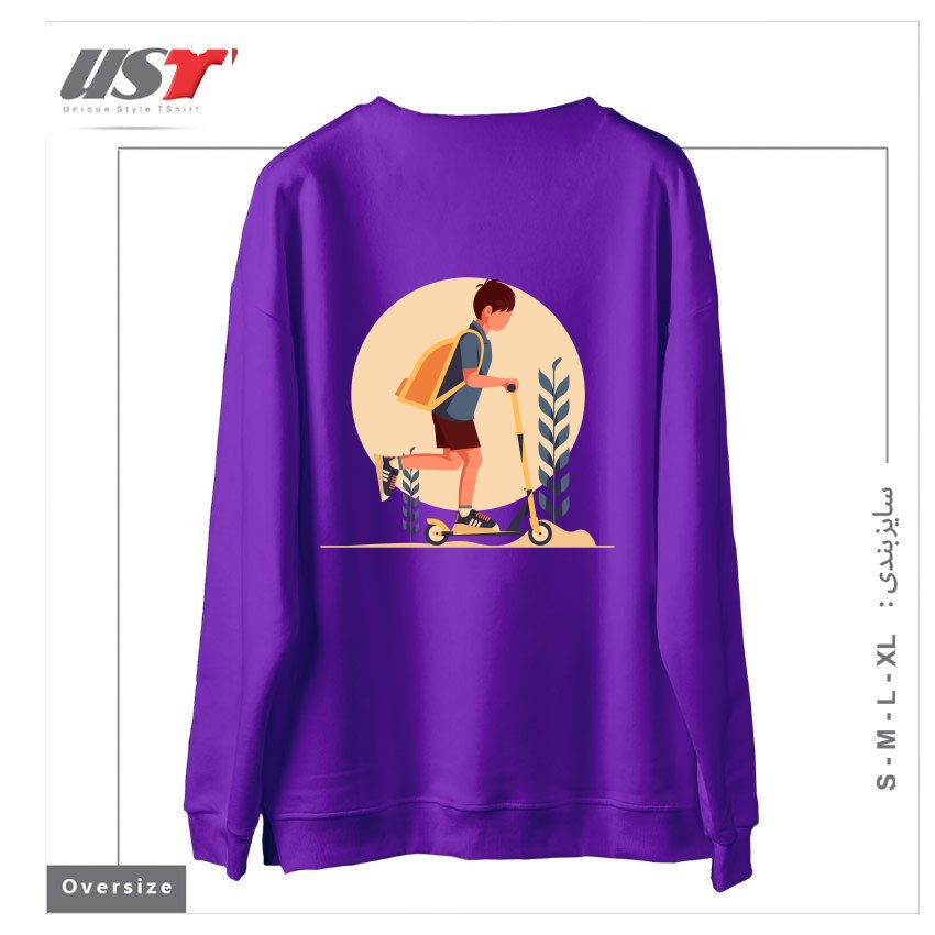 طرح Life Style34 سوییشرت اورسایزرنگ بنفش