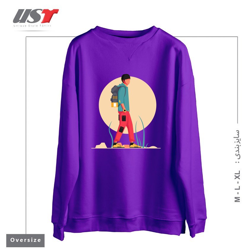 طرح Life Style35 سوییشرت اورسایزرنگ بنفش