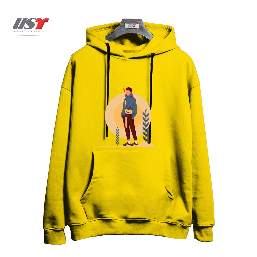 طرح Life Style36 هودی اورسایزرنگ زرد