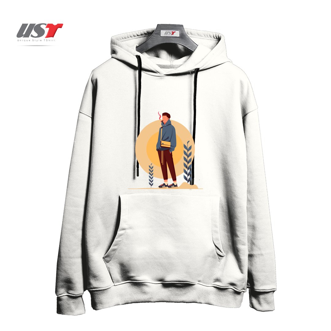 طرح Life Style36 هودی اورسایزرنگ سفید