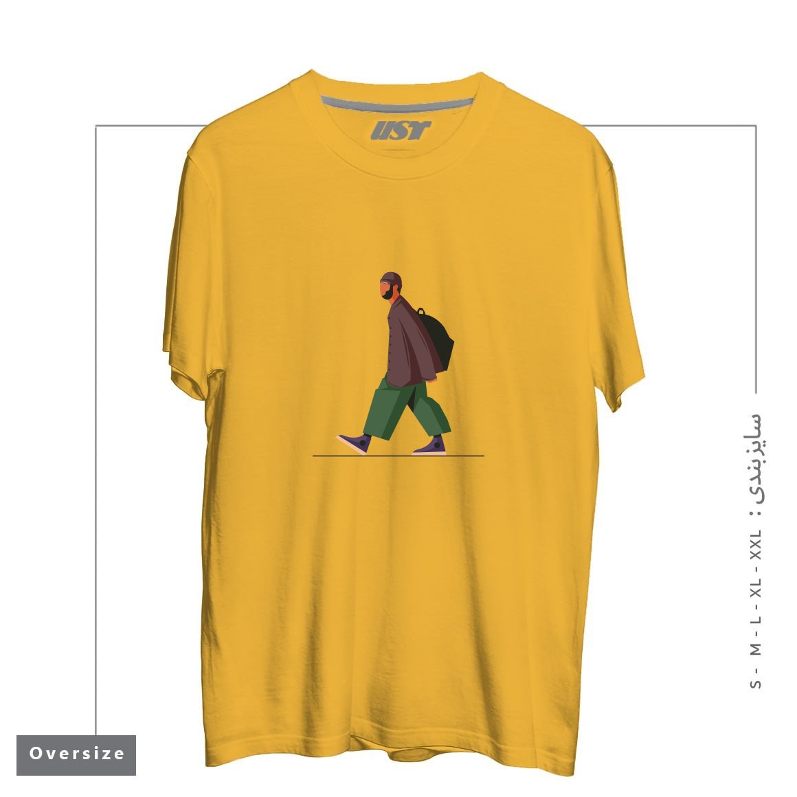 طرح Life Style37 تیشرت اورسایزرنگ خردلی