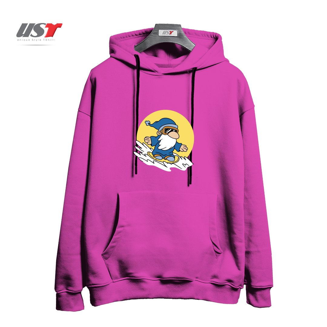 هودی اورسایز طرح GNOME ON SNOWBOARD