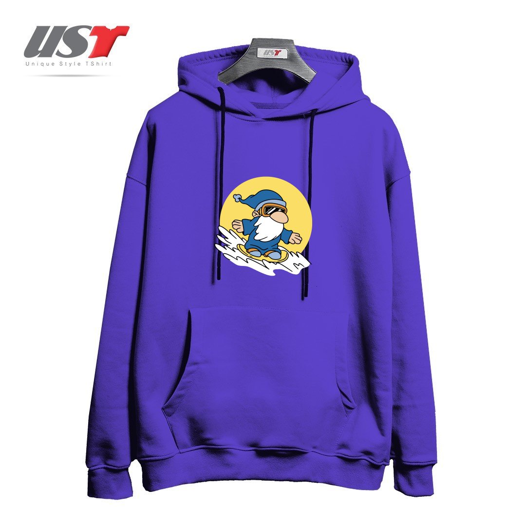 هودی اورسایز طرح GNOME ON SNOWBOARD