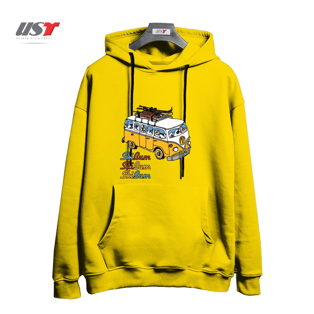 طرح MT SKI BUM هودی اورسایزرنگ زرد
