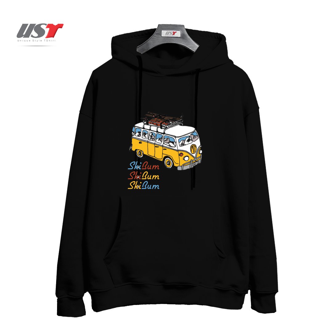 طرح MT SKI BUM هودی اورسایزرنگ مشکی