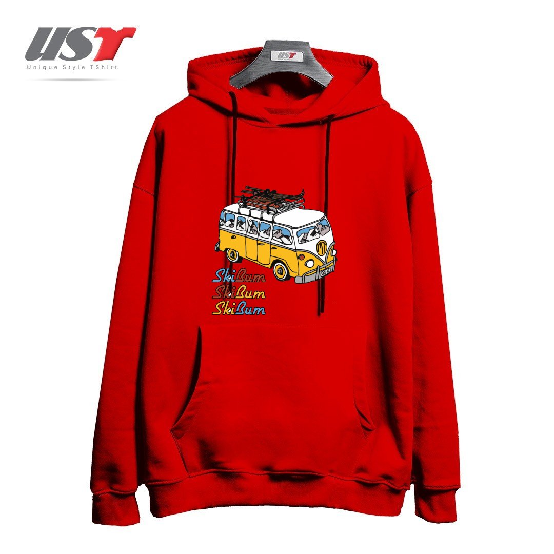 طرح MT SKI BUM هودی اورسایزرنگ قرمز