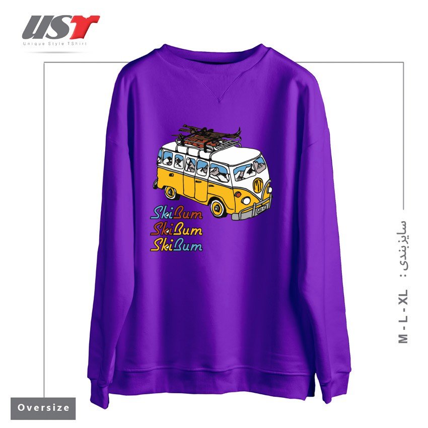 طرح MT SKI BUM سوییشرت اورسایزرنگ بنفش