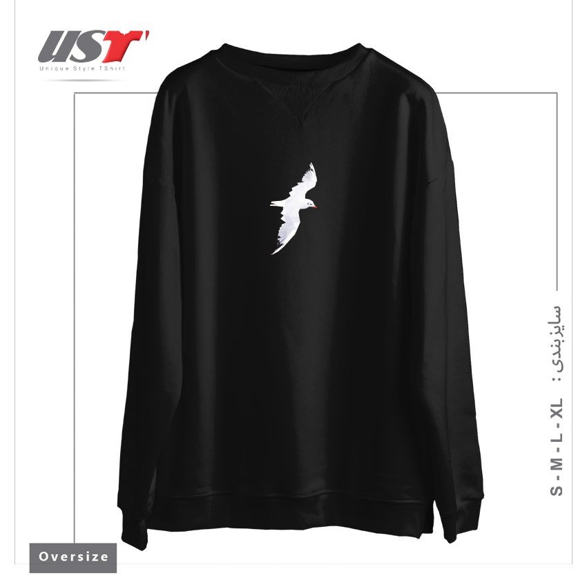 سوییشرت اورسایز طرح GEOMETRIC SEAGULLS