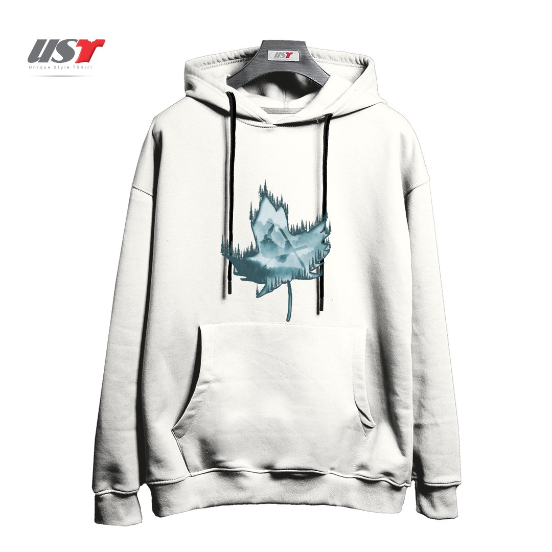 طرح MY SKI AND SNOW ART هودی اورسایزرنگ سفید