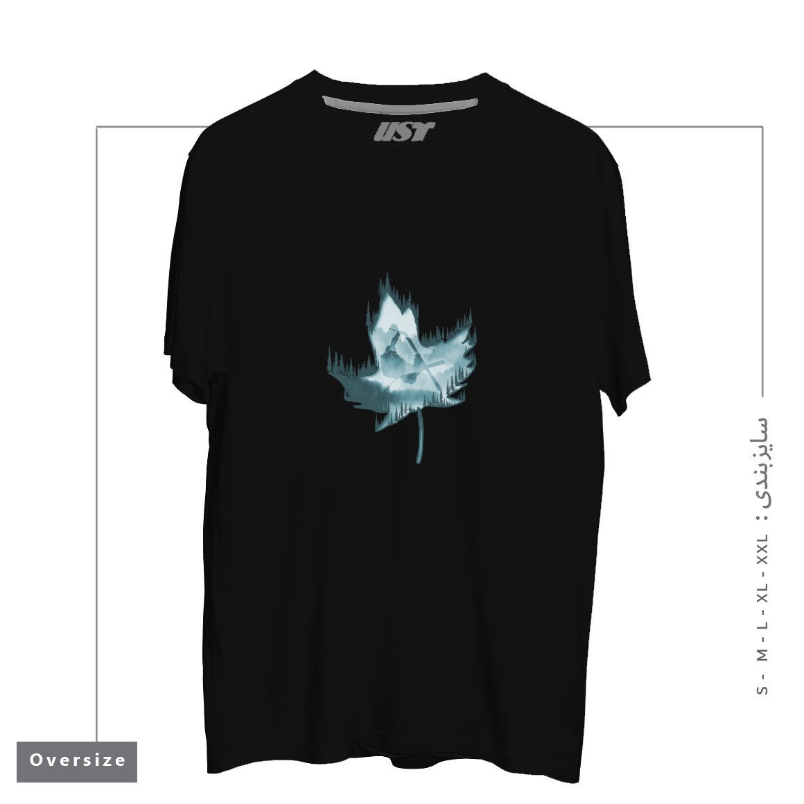 طرح MY SKI AND SNOW ART تیشرت اورسایزرنگ مشکی