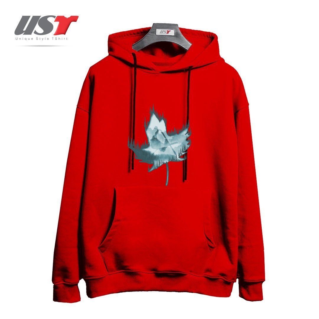 طرح MY SKI AND SNOW ART هودی اورسایزرنگ قرمز