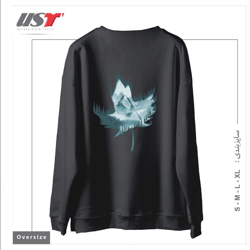 طرح MY SKI AND SNOW ART سوییشرت اورسایزرنگ دودی