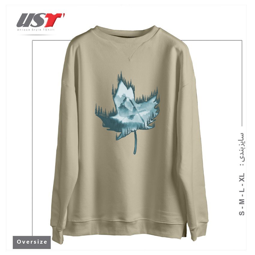 طرح MY SKI AND SNOW ART سوییشرت اورسایزرنگ نخودی