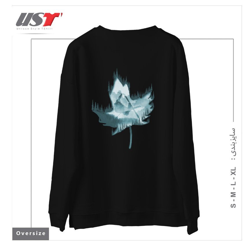طرح MY SKI AND SNOW ART سوییشرت اورسایزرنگ مشکی