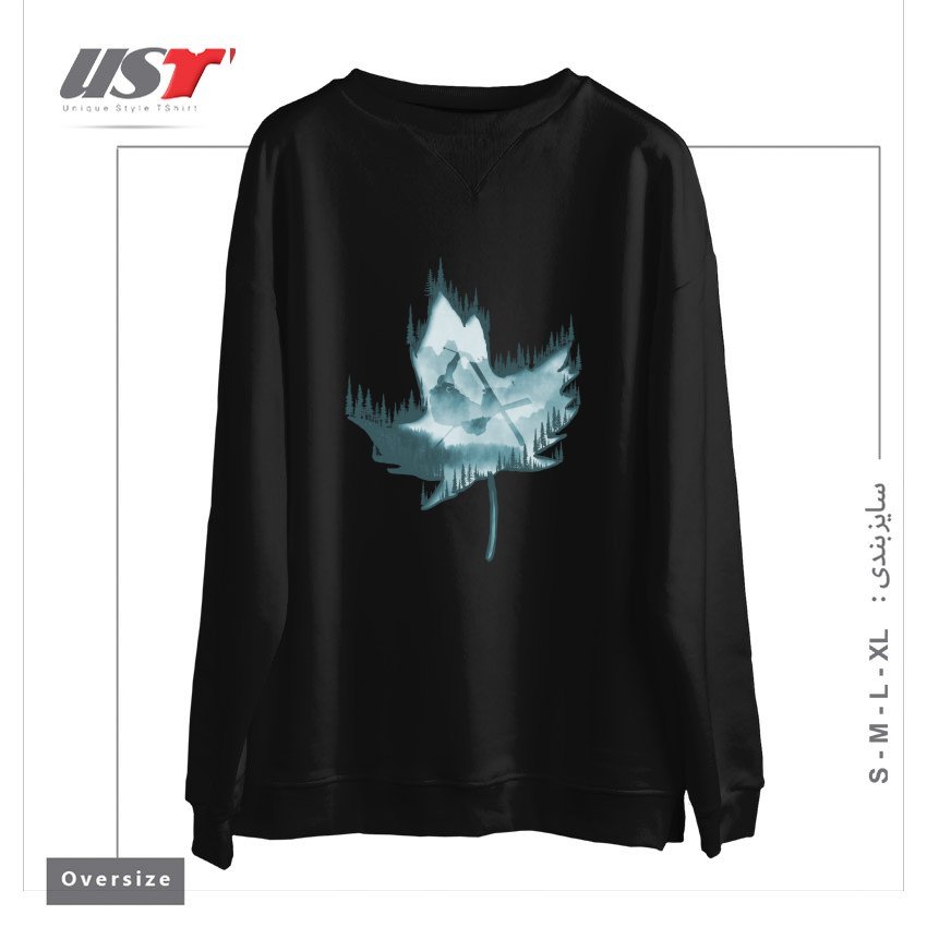 طرح MY SKI AND SNOW ART سوییشرت اورسایزرنگ مشکی