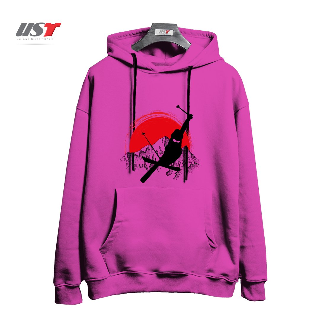 هودی اورسایز طرح MY SKI AND SNOW ART7