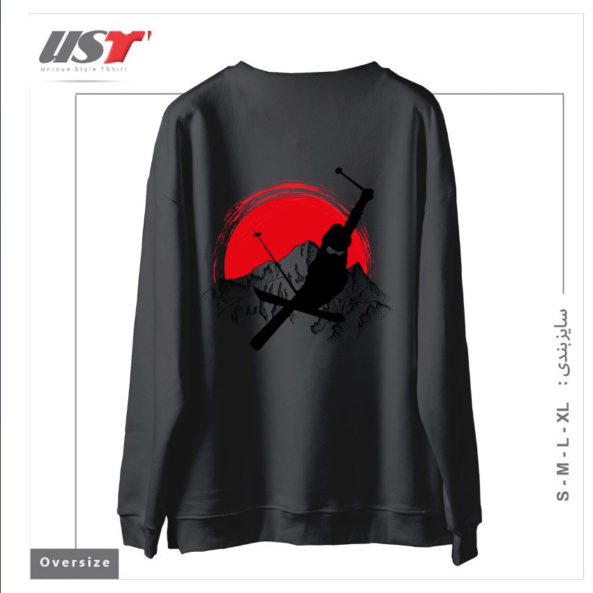 طرح MY SKI AND SNOW ART7 سوییشرت اورسایزرنگ دودی