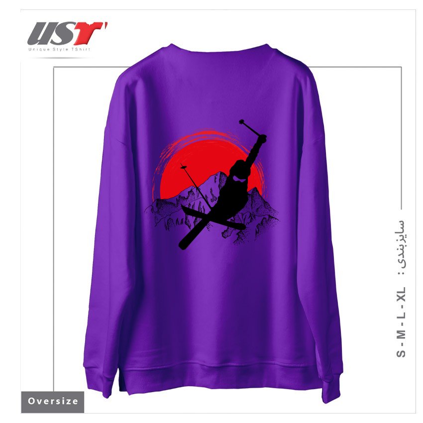 طرح MY SKI AND SNOW ART7 سوییشرت اورسایزرنگ بنفش