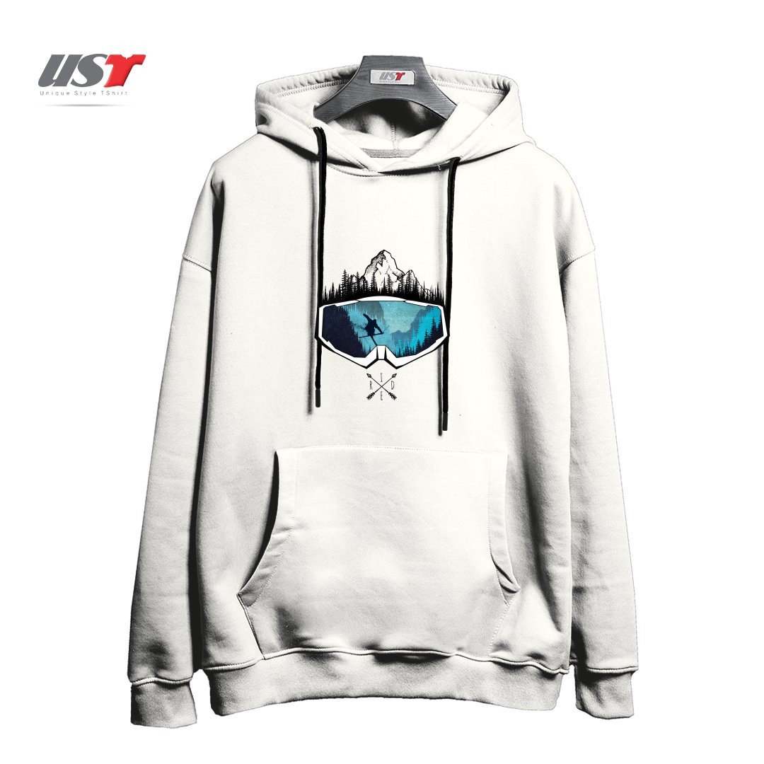 طرح MY SKI AND SNOW ART451 هودی اورسایزرنگ سفید