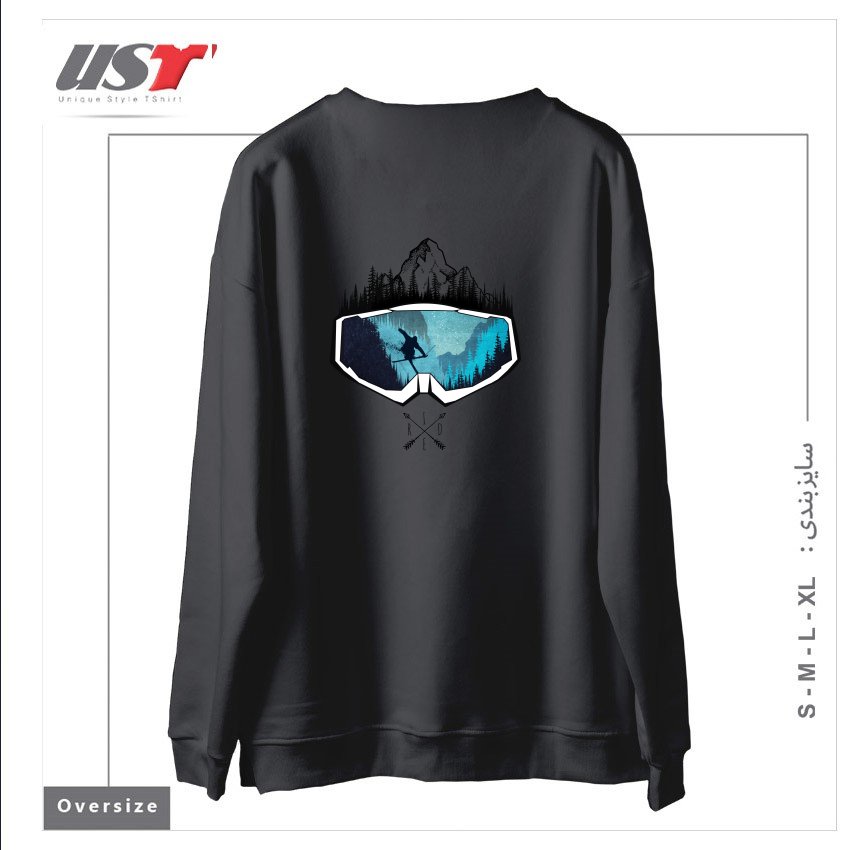 طرح MY SKI AND SNOW ART451 سوییشرت اورسایزرنگ دودی
