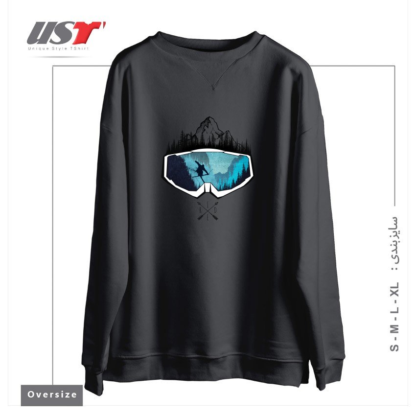 طرح MY SKI AND SNOW ART451 سوییشرت اورسایزرنگ دودی