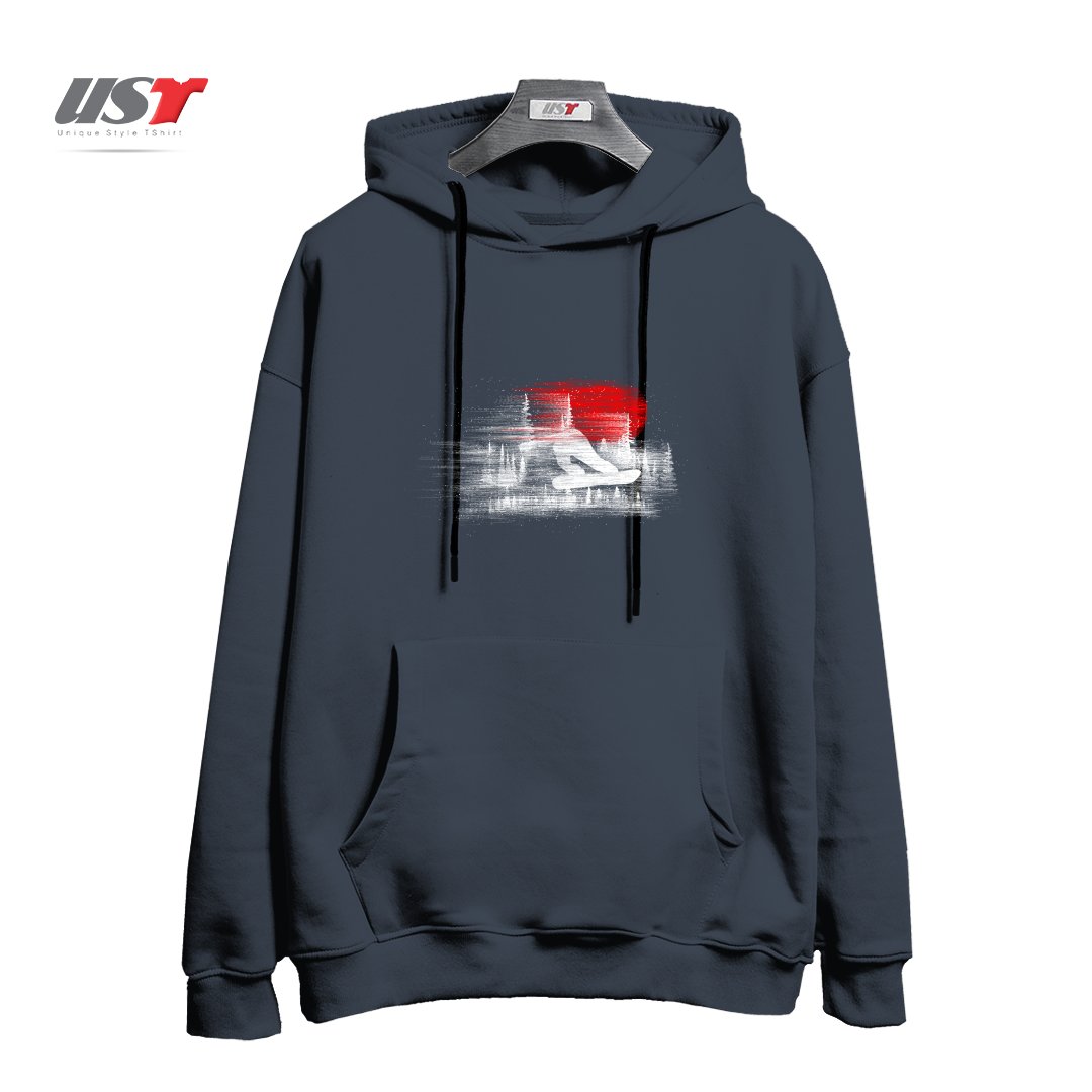 طرح MY SNOWBOARD ART هودی اورسایزرنگ دودی