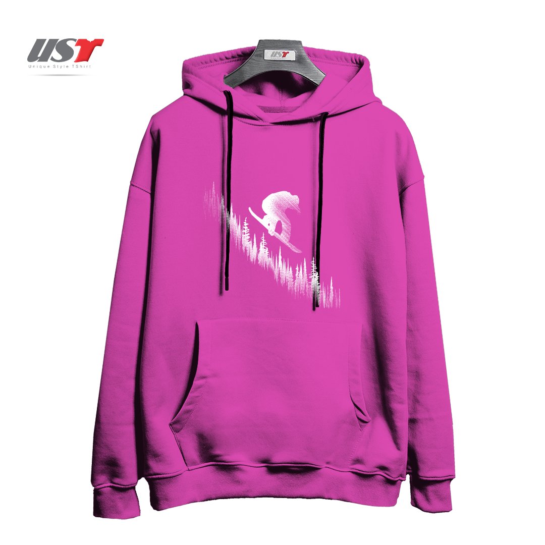 طرح MY SNOWBOARD ART2 هودی اورسایزرنگ صورتی