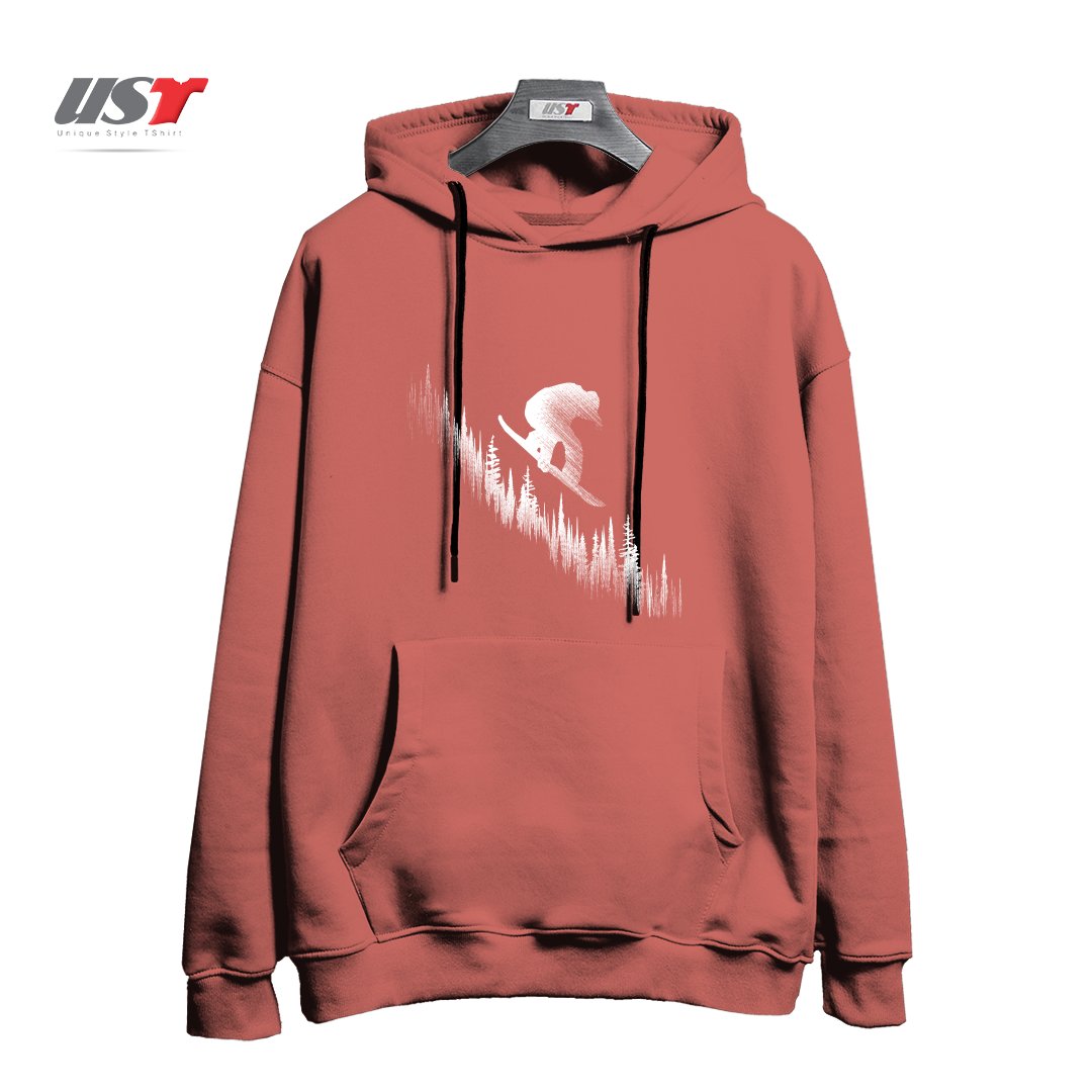 طرح MY SNOWBOARD ART2 هودی اورسایزرنگ آجری