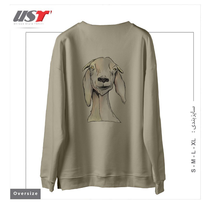 طرح GOAT! سوییشرت اورسایزرنگ نخودی