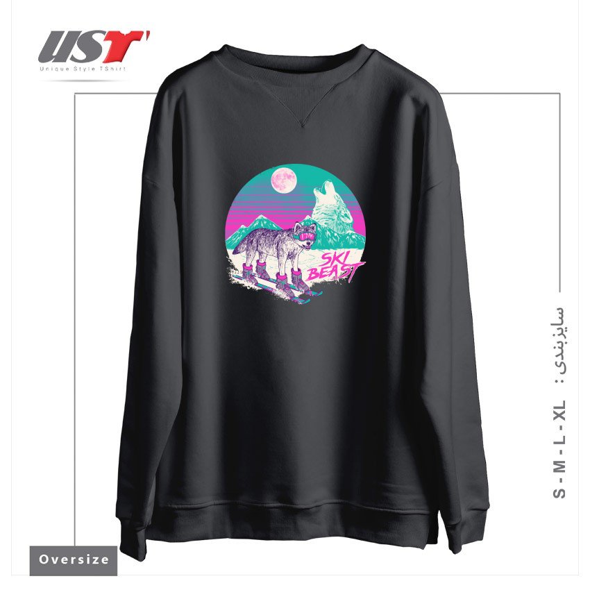 سوییشرت اورسایز طرح SKI BEAST