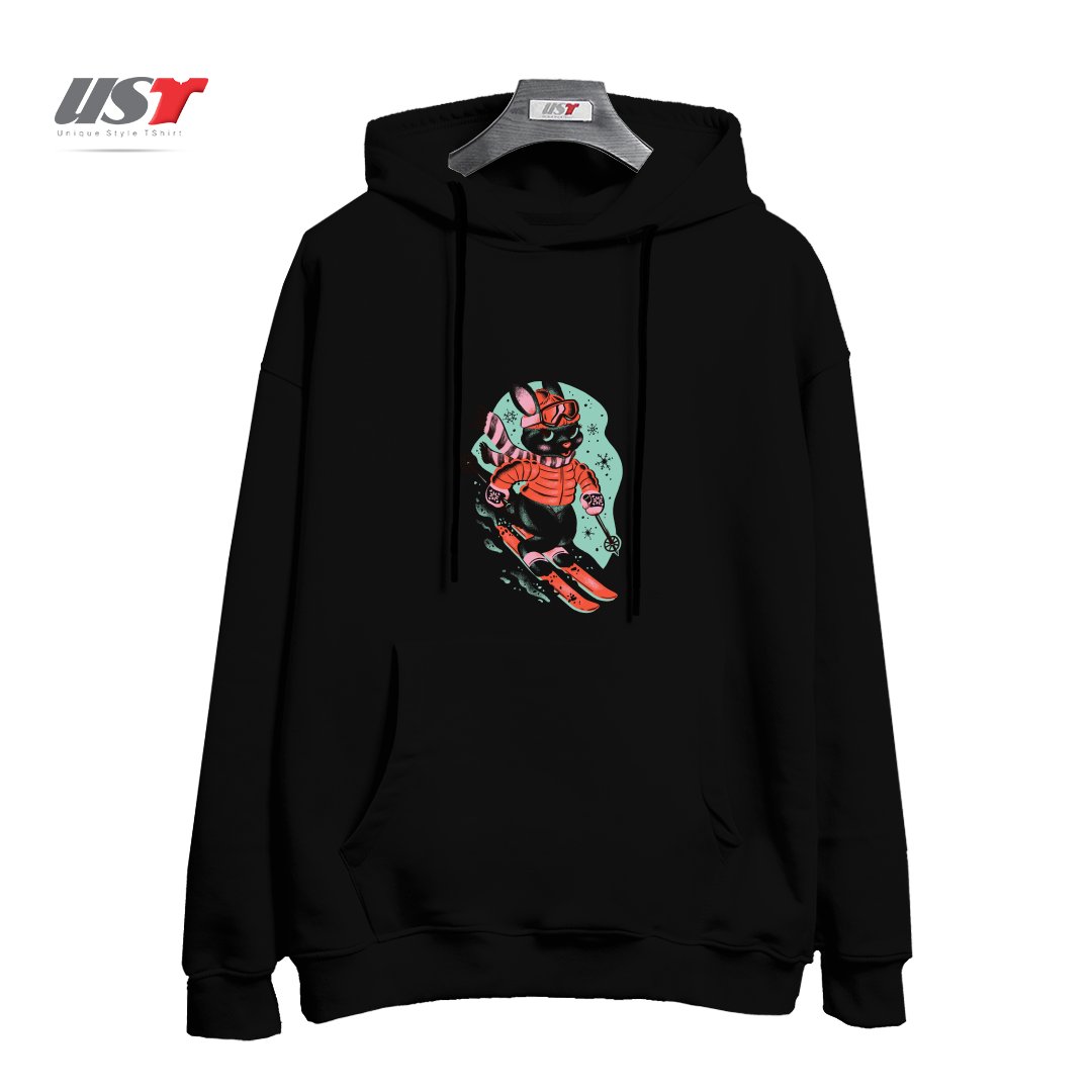 هودی اورسایز طرح SKI BUNNY
