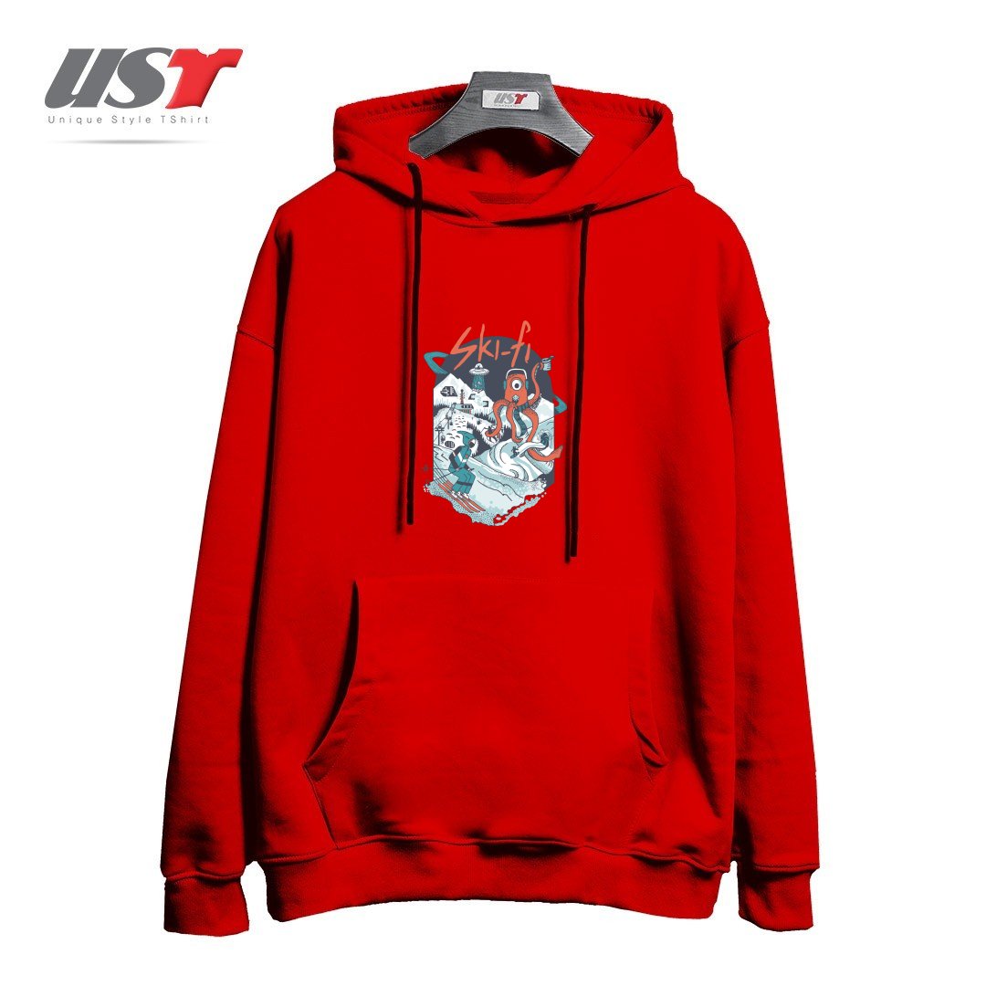 طرح SKI FI هودی اورسایزرنگ قرمز